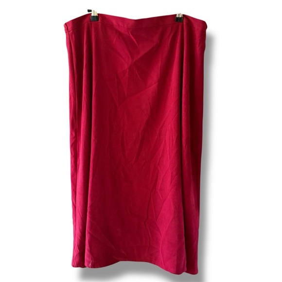90s K Studio Collections Grunge Retro Red A-Line Faux Suede Skirt Plus Size 18 - Picture 2 of 5